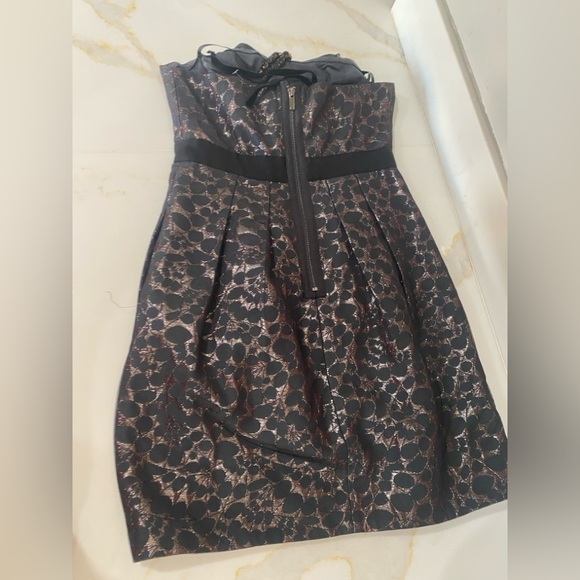 BCBGeneration MAXAZRIA Mini Halter Dress, Black jewelled and velvet halter tie - Picture 5 of 12